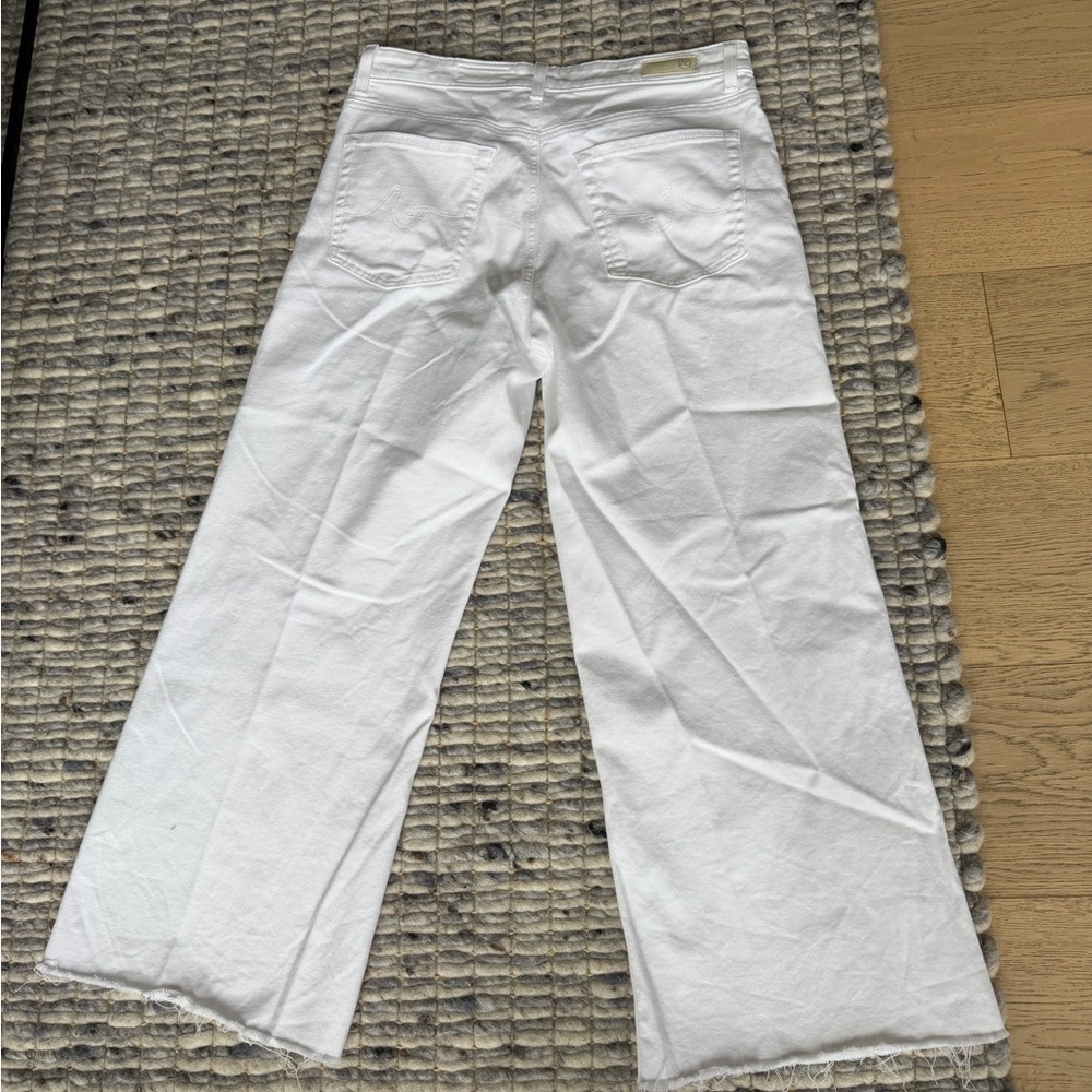 AG Saige Wide Leg Crop Jeans – White (Size 30) - Picture 2 of 3